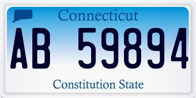 CT license plate AB59894