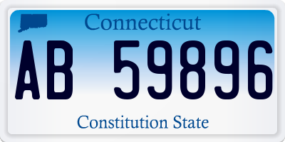 CT license plate AB59896