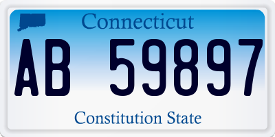 CT license plate AB59897