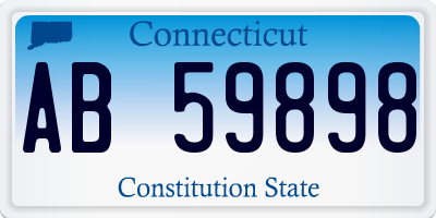 CT license plate AB59898