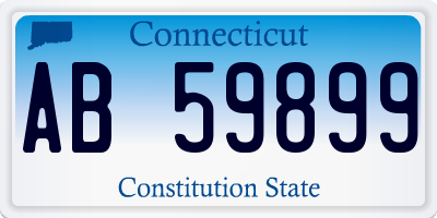 CT license plate AB59899