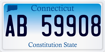 CT license plate AB59908