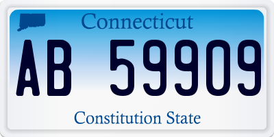 CT license plate AB59909