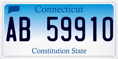 CT license plate AB59910