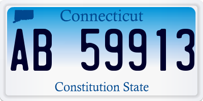 CT license plate AB59913