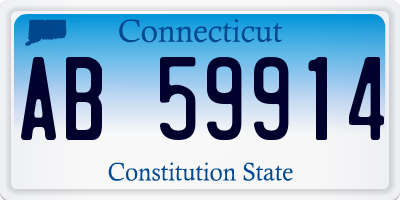 CT license plate AB59914
