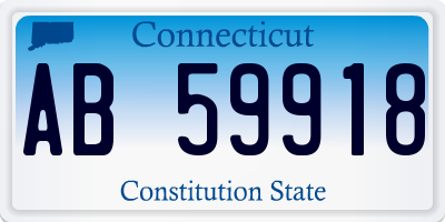 CT license plate AB59918