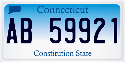 CT license plate AB59921