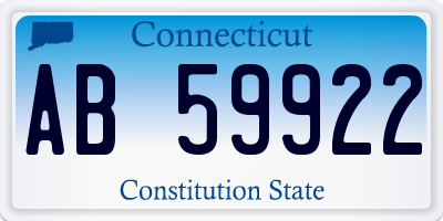 CT license plate AB59922