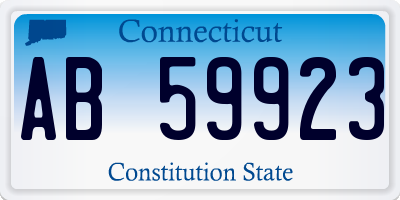 CT license plate AB59923