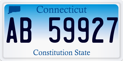 CT license plate AB59927