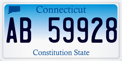 CT license plate AB59928