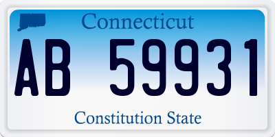 CT license plate AB59931