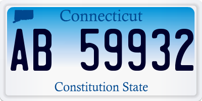CT license plate AB59932