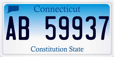 CT license plate AB59937