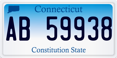 CT license plate AB59938