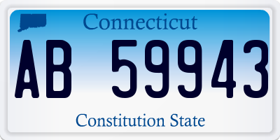 CT license plate AB59943