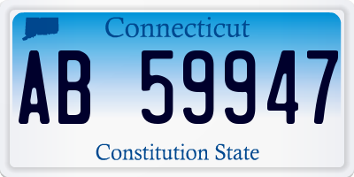 CT license plate AB59947