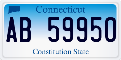 CT license plate AB59950