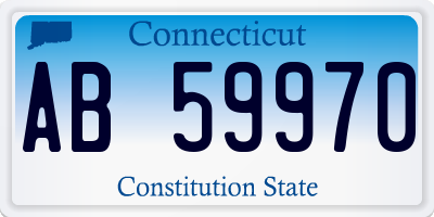 CT license plate AB59970