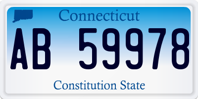 CT license plate AB59978