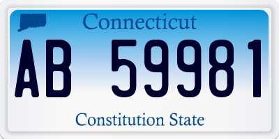 CT license plate AB59981