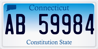 CT license plate AB59984