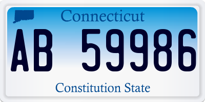 CT license plate AB59986