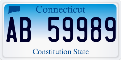 CT license plate AB59989