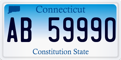 CT license plate AB59990