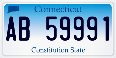 CT license plate AB59991