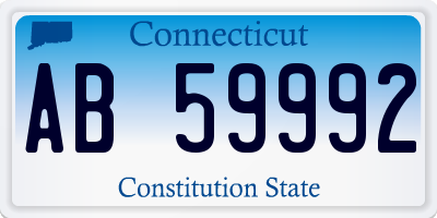 CT license plate AB59992