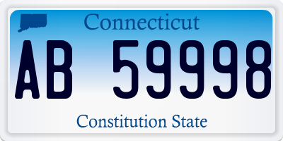 CT license plate AB59998