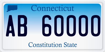 CT license plate AB60000