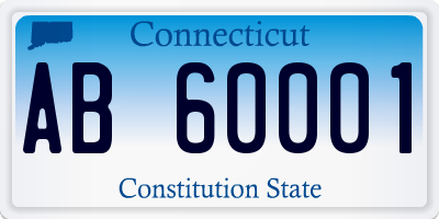 CT license plate AB60001