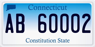 CT license plate AB60002