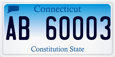 CT license plate AB60003