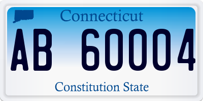 CT license plate AB60004