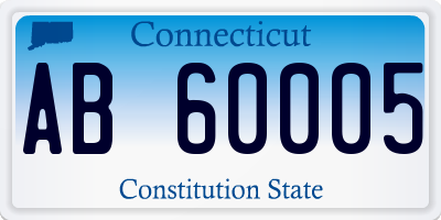 CT license plate AB60005