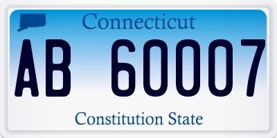 CT license plate AB60007