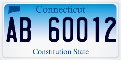 CT license plate AB60012