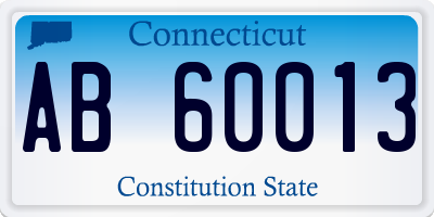 CT license plate AB60013