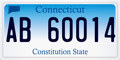 CT license plate AB60014