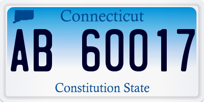 CT license plate AB60017