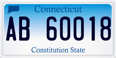 CT license plate AB60018