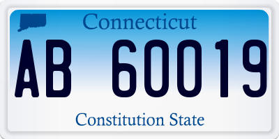 CT license plate AB60019