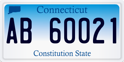 CT license plate AB60021