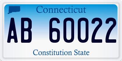 CT license plate AB60022