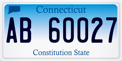 CT license plate AB60027