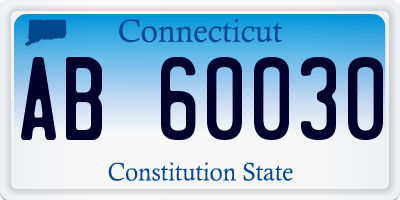 CT license plate AB60030